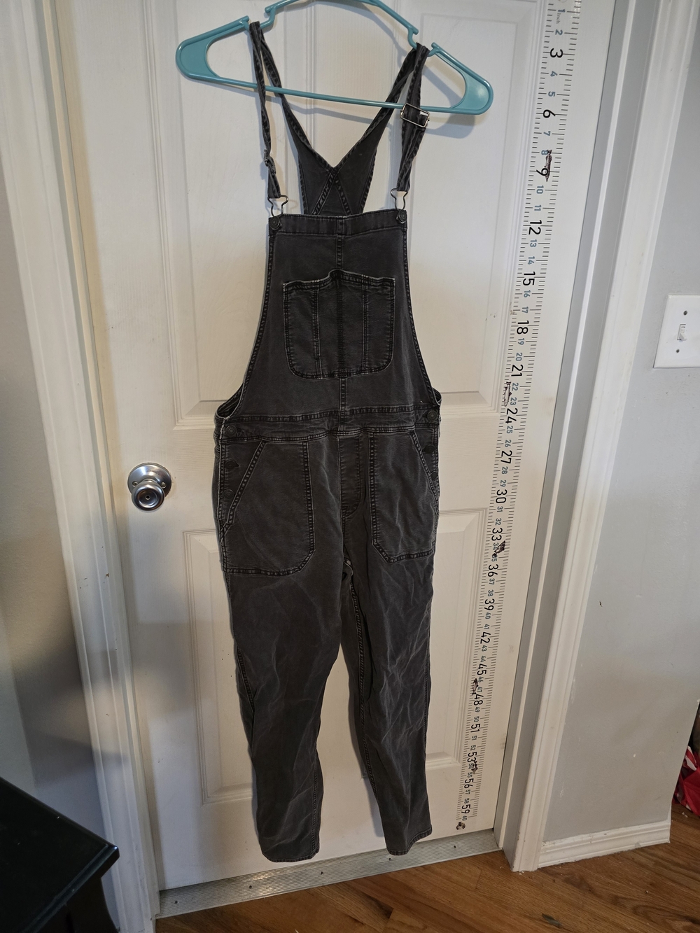 American Eagle Outfitters Charcoal Gray Denim Overalls Jumpsuit